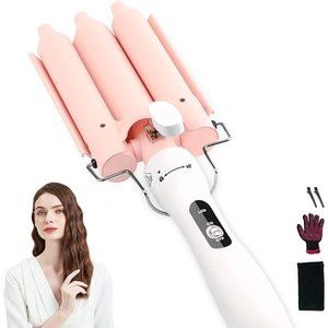 Three Barrel Curling Iron Wand Dual Voltage Hair Crimper